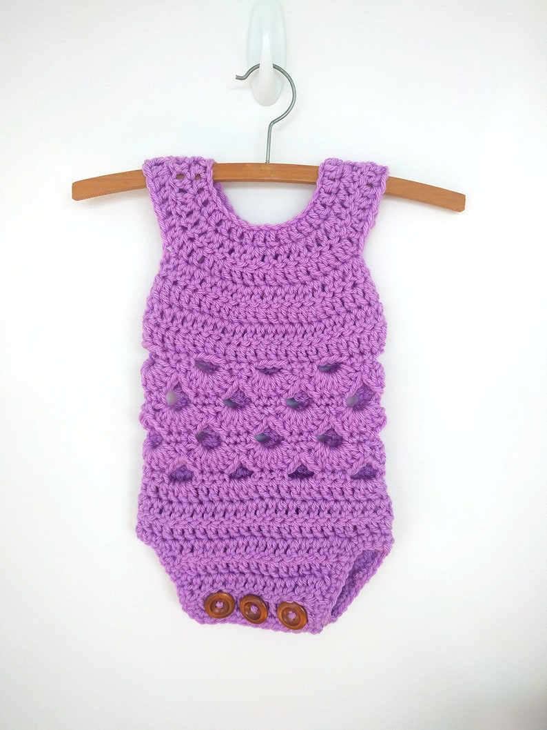 purple baby romper