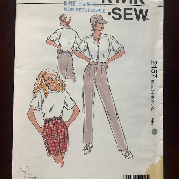 UNCUT 1990's Kwik Sew Pattern 2457. Size XS, S, M, L, XL