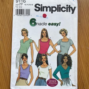 UNCUT 2000 Simplicity Pattern 9116. Taglie 12, 14, 16, 18