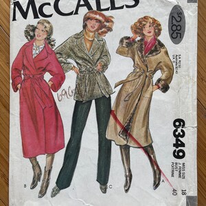 UNCUT 1978 McCalls Schnittmuster 6349: Größe 18, Büste 40