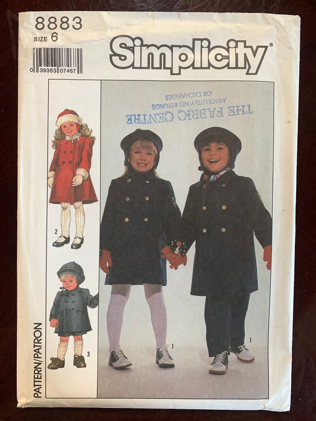 UNCUT 1988 Simplicity Pattern 8883. Size 6 - Etsy