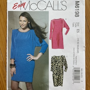 Modèle McCalls 2010 non coupé 6198. Tailles 14, 16, 18, 20, 22