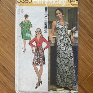 1972 Simplicity-mönster 5350. Storlek 14, Byst 36