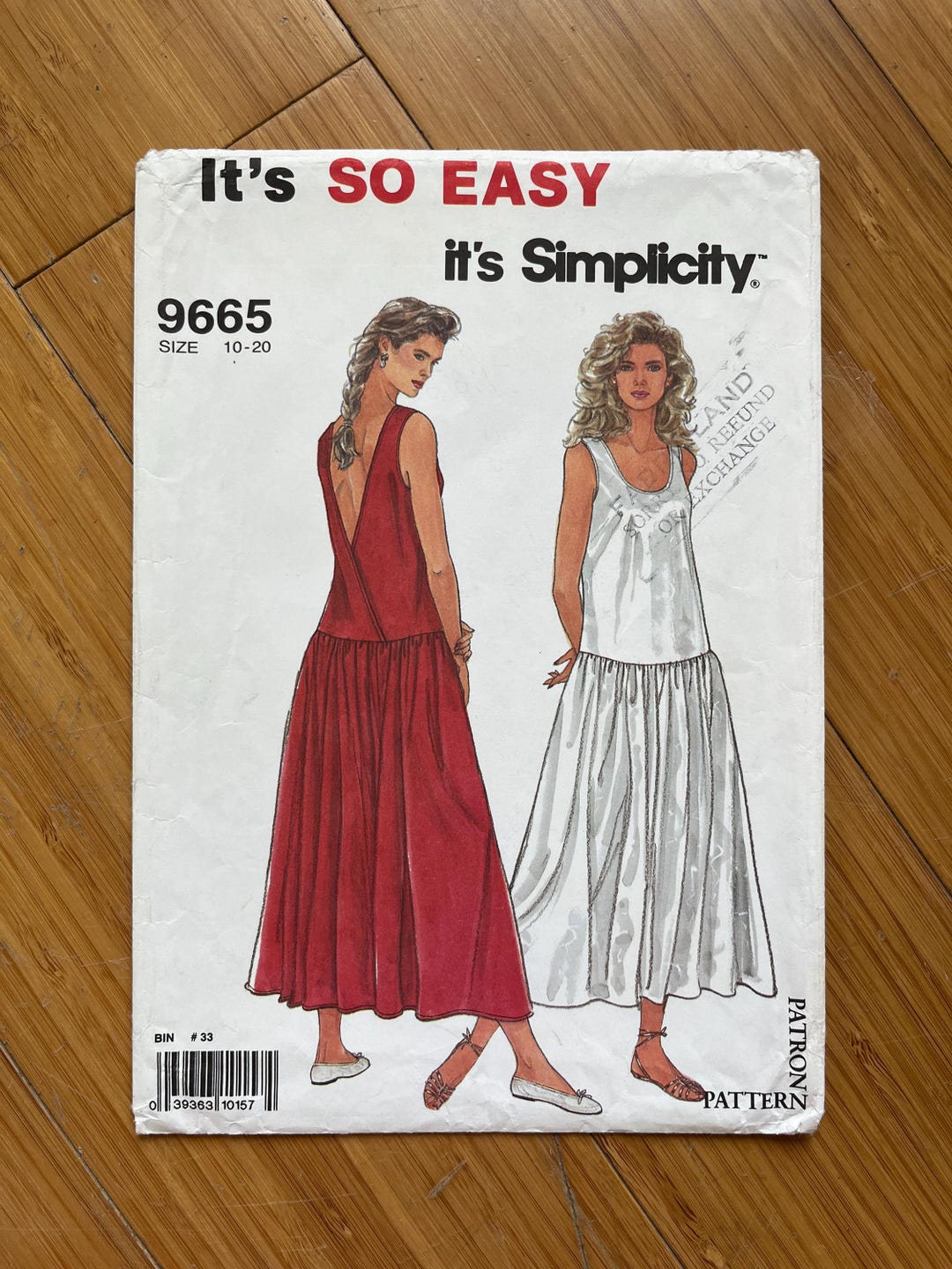 UNCUT 1990 Simplicity Pattern 9665. Sizes 10, 12, 14, 16, 18, 20 - Etsy