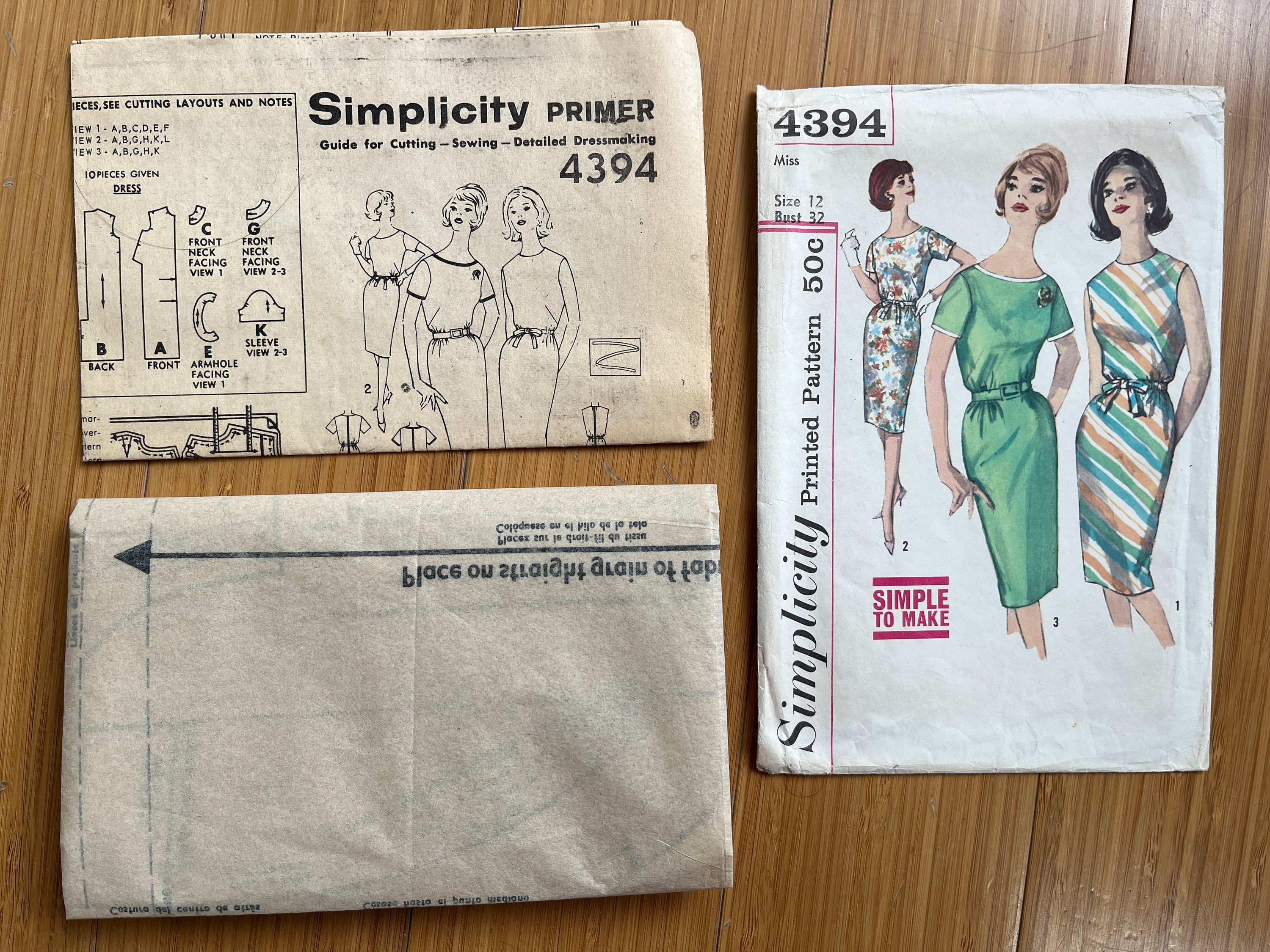1962 Simplicity Pattern 4394. Size 12, Bust 32 - Etsy