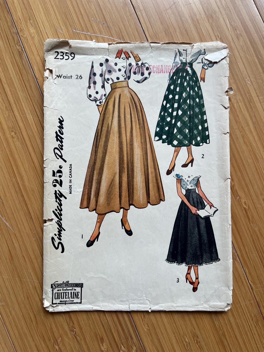 1948 Simplicity Pattern 2359. Waist 26, Hip 35 - Etsy