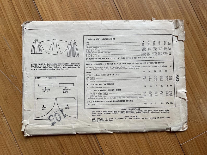 1948 Simplicity Pattern 2359. Waist 26, Hip 35 - Etsy