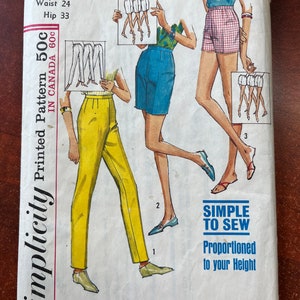 May include: A vintage sewing pattern for women's clothing. The pattern is for a simple to sew design that is proportioned to your height. The pattern number is 5973. The pattern includes three different styles of trousers and shorts.