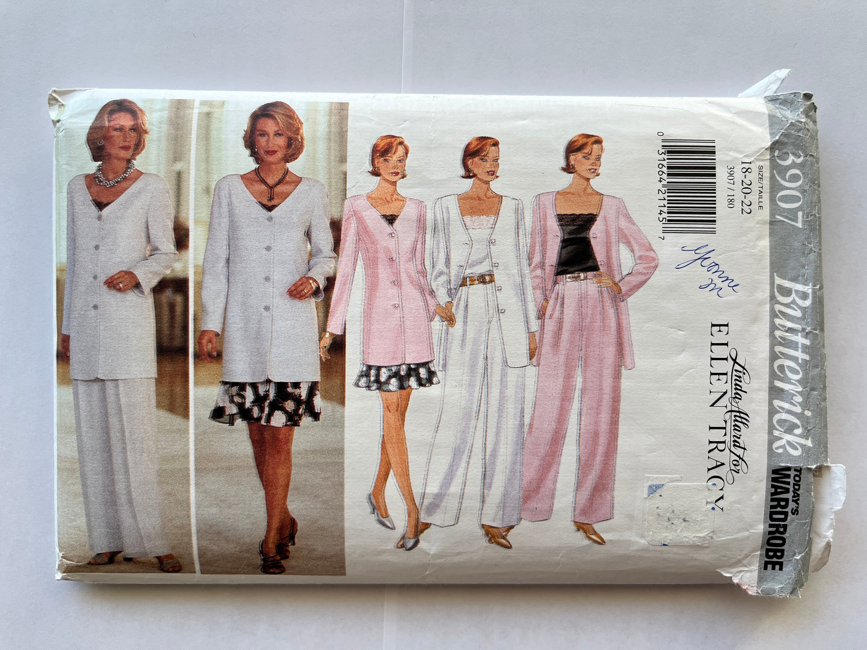 UNCUT 1995 Butterick Pattern 3907. Size 18, 20, 22 - Etsy