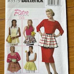 ONBESNEDEN Butterick-retropatroon uit 1955 5579. Eén maat