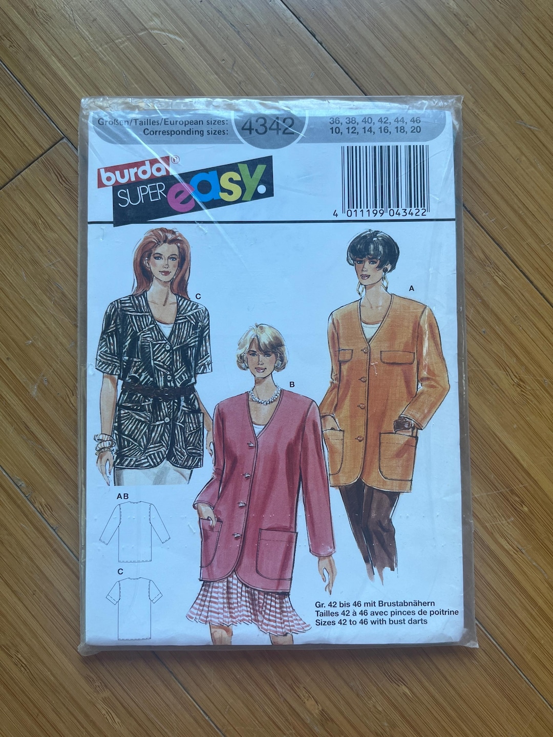 4342 Pattern UNCUT 1990's Burda Pattern 4342. Size 110, 12, 14, 16, 18, 20 - Etsy Canada