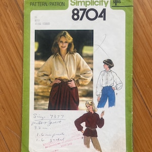 1978 Simplicity Pattern 8704: Size 16, Bust 38