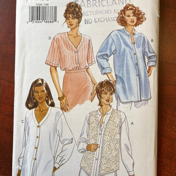 UNCUT 1994 Butterick Pattern 3324. Size 14, 16, 18