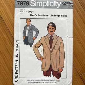 1977 Simplicity-mönster 7979. Storlek 44 och 46