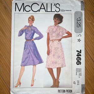 OSKRIT 1981 McCalls-mönster 7466. Storlek 24,5, Byst 47