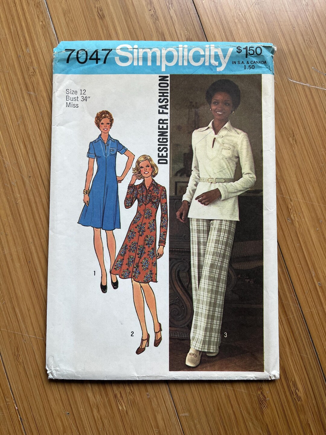 UNCUT 1975 Simplicity Pattern 7047. Sizes 12, Bust 34 - Etsy