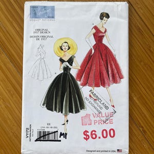 May include: A vintage Vogue Patterns sewing pattern from 1957, featuring illustrations of two dresses. The pattern includes the text "Original 1957 Design" and "Designed and printed in USA."