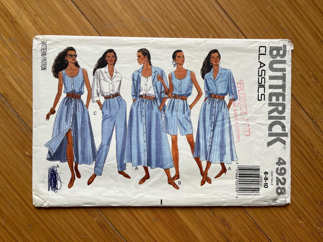 1990 Butterick Pattern 4928. Sizes 6, 8, 10 - Etsy
