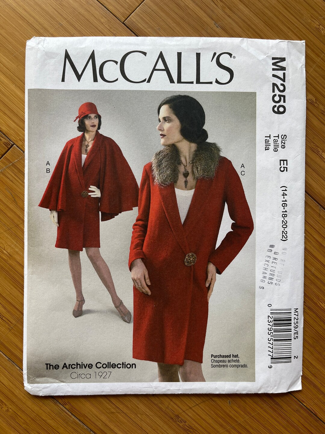 UNCUT 1927 Mccalls Archive Collection Pattern 7259. Sizes 14, 16, 18 ...