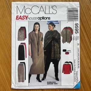 May include: A McCall's sewing pattern envelope featuring illustrations of women's clothing designs. The envelope includes the text "Easy Endless Options" and the pattern number 9595. The designs include skirts, pants, and tops.
