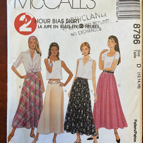 UNCUT 1997 McCalls Pattern 8796. Size 12, 14, 16