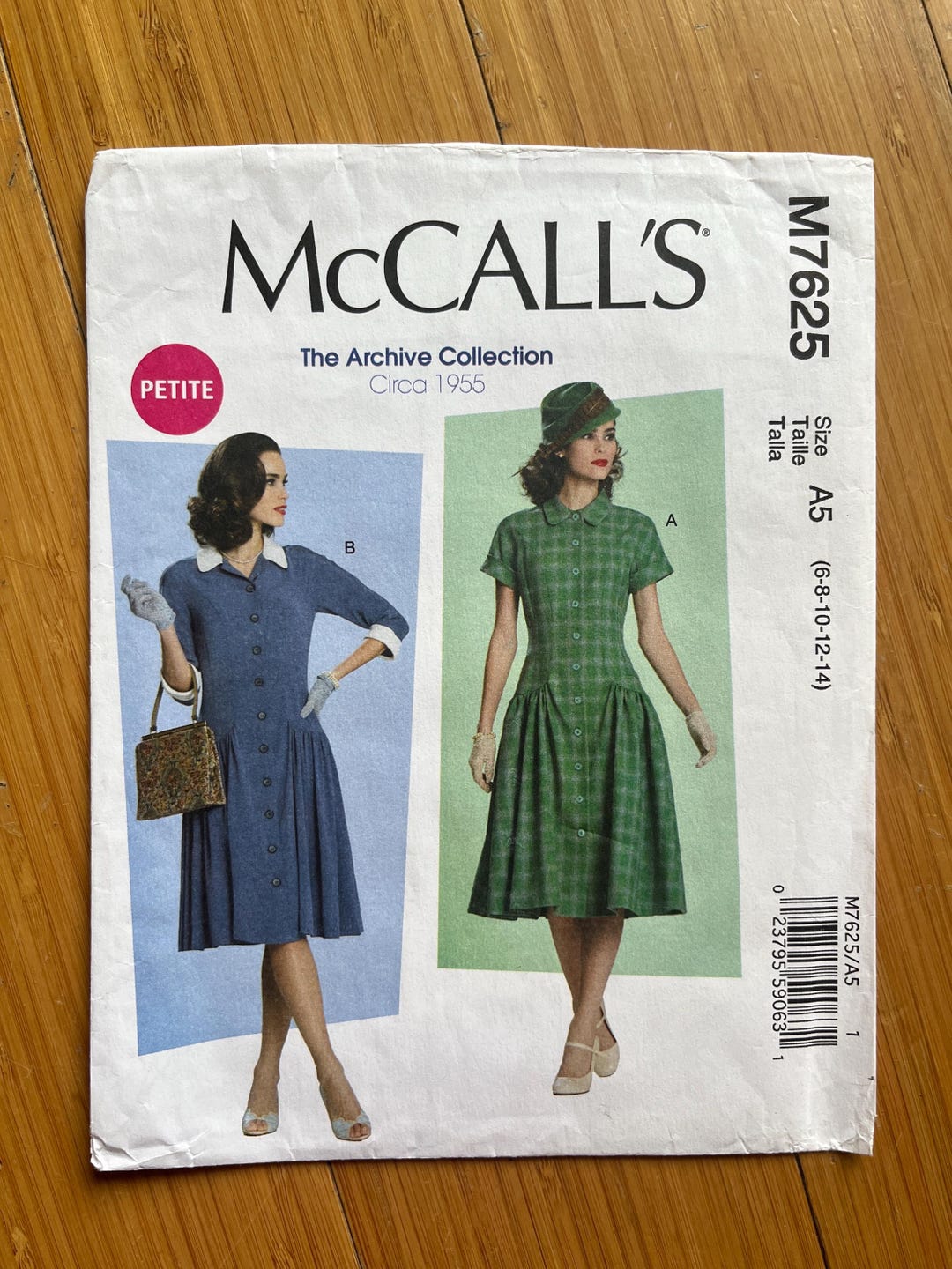 UNCUT 1955 Mccalls Archive Pattern 7625. Size 6, 8, 10, 12, 14 - Etsy