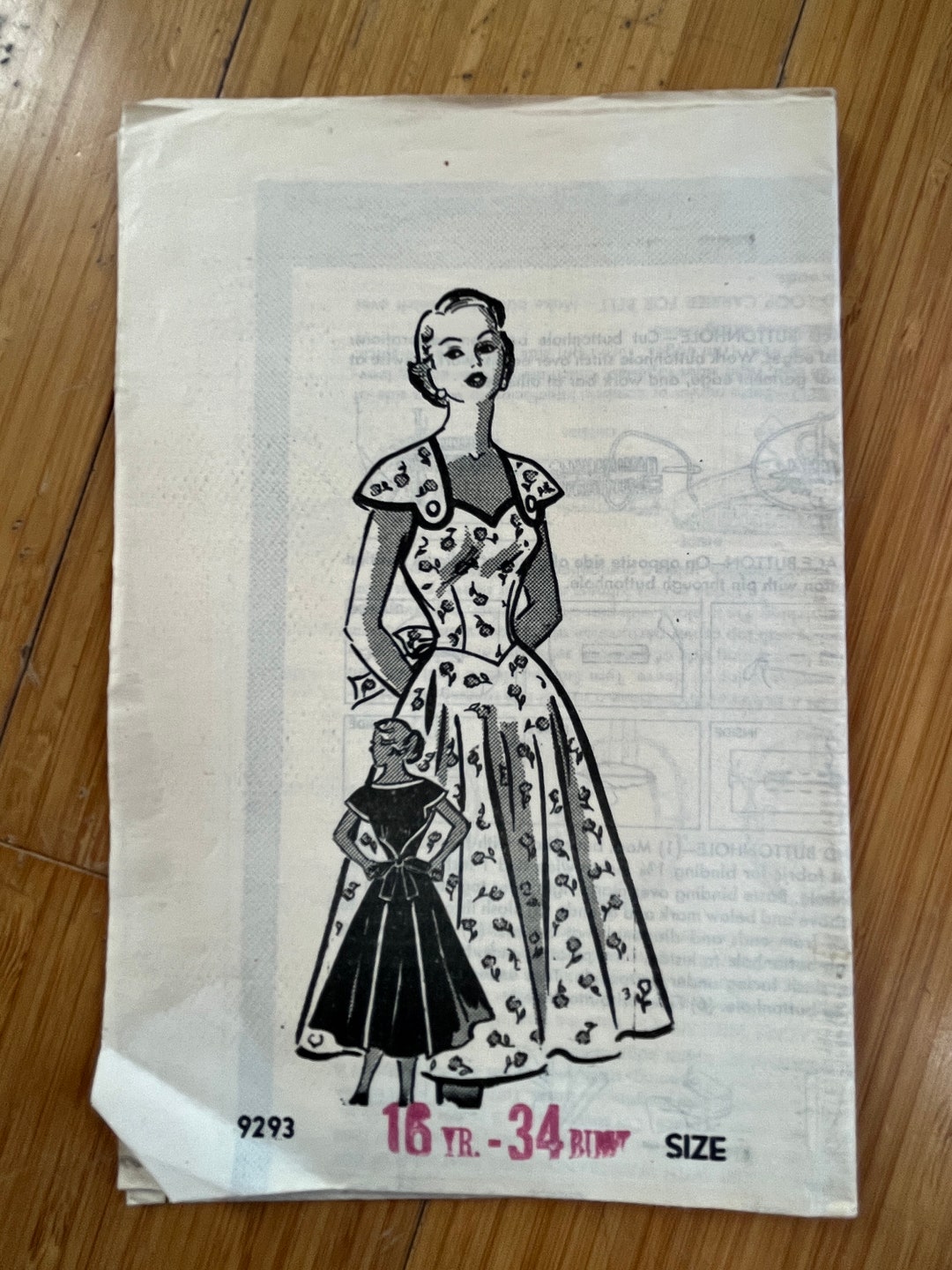 1960 Mail Order Pattern 9293. Size 16, Bust 34 - Etsy
