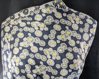 Lovely Vintage Coin and Yellow colours Daisy Flowers Poly Large Scarf 40" x 40"