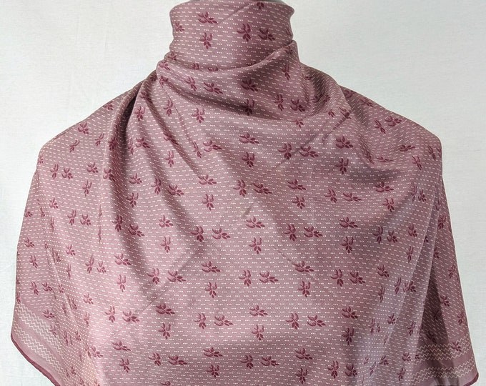 Lovely Vintage Ashes of rose Jam Colour Pure Silk Scarf by Country Casuals 30"x 30"