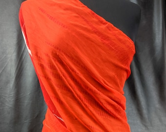 Beautiful Vintage Scarlet Colour Light Viscose Long Scarf by EAST 71"x 20"