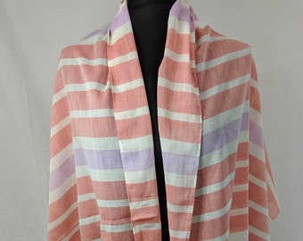 Lovely Vanilla, Rose & Lavender Colours Pure Cotton Large Scarf by DASH 81" x 28"