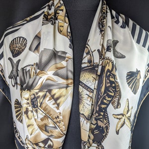Lovely Vintage Soft Colours Print Large Poly Scarf by Chavelle 35&quot;x 35&quot;