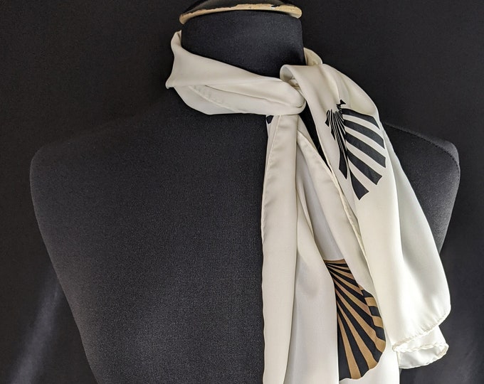 Lovely White and Summer Colours made in Japan Polyester Vera Neumann Scarf