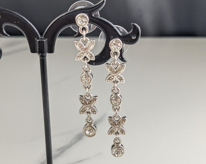 Lovely Vintage Jewellery Sparkling Dangle Studs Earrings