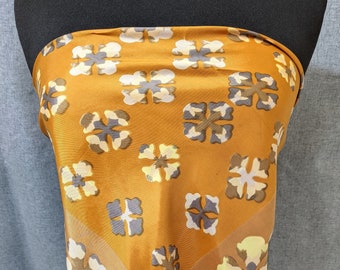 Lovely Caramel Colour made in Japan Polyester Scarf by Vera Neumann 23"x 23"