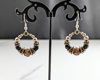 Lovely Vintage Jewellery Round Dangles Hook Earrings