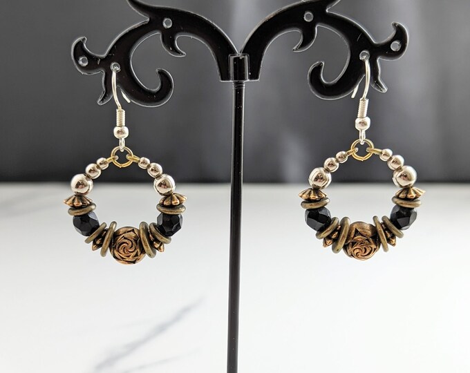 Lovely Vintage Jewellery Round Dangles Hook Earrings