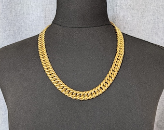 Beautiful Vintage Gold-tone Cuban link chain Necklace by Napier Jewellery