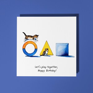 Hecho a mano Juguemos juntos, Juguemos juntos, Tarjeta de feliz cumpleaños Tarjeta divertida con animales Tarjeta de felicitación y sobre premium para amantes de los animales