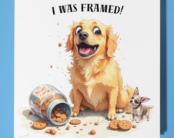 Labrador Retriever I was framed - All occasions  Card - Funny Animal - Premium Greeting Card & Envelope - Personalised Dog card - Son Sister