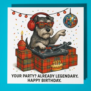 Scottish collection - Schnauzer - Happy Birthday Card - Premium Greeting Card & Envelope - Personalised funny dog card - Friend Family