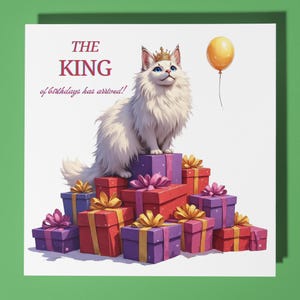 Maine Coon Katze Alles Gute zum Geburtstag Karte - Lustiges Tier - Premium Grußkarte & Umschlag - Personalisierte Katzen Karte - Enkel Tochter Sohn Mama