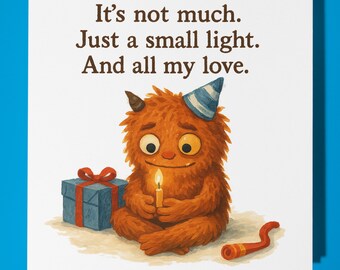 Funny monster - Compassion Collection - Happy Birthday Card - Funny Animals - Premium Greeting Card Envelope Personalised  card - Friend