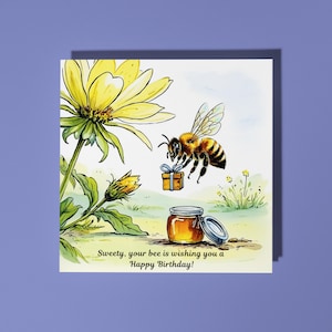 Handmade Sweety, je bij wenst je een fijne verjaardag! Kaart Funny Animal Card Animal Lovers Premium wenskaart en envelop