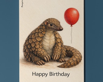 Animal Hugs Series Pangolin: Simply precious Happy Birthday Card  Premium Greeting Card Envelope Personalised Friends Family members