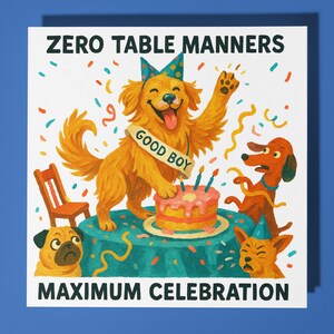Verjaardag honden - Happy Birthday Card - Funny Animal - Premium wenskaart envelop - Gepersonaliseerde grappige hondkaart - vriend van de familie vader moeder