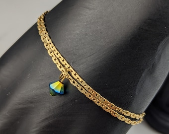 Lovely Vintage Jewellery Gold-tone Crystal delicate Bracelet