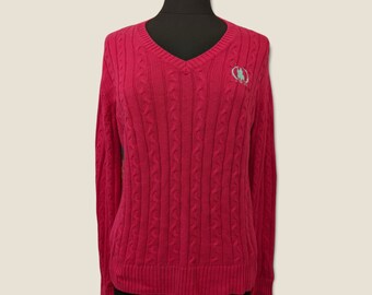 Lovely CRANE Pink colour Women's Jumper 100% Cotton Size L 16-18