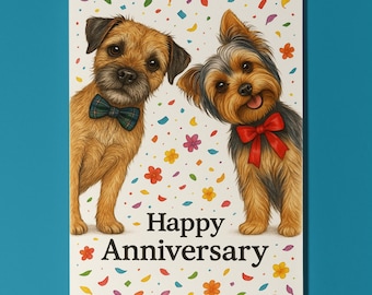 Dog Breeds Collection - Still Looking at You - Border Yorkshire Terrier - Anniversary Card - Funny Premium Greeting Card - Personalised card