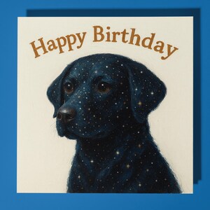 Cão Cósmico, Espaço e Estrelas - Cartão de Feliz Aniversário - Animal Engraçado - Envelope para Cartão de Saudações Premium - Cartão Engraçado Personalizado - Família de Amigos